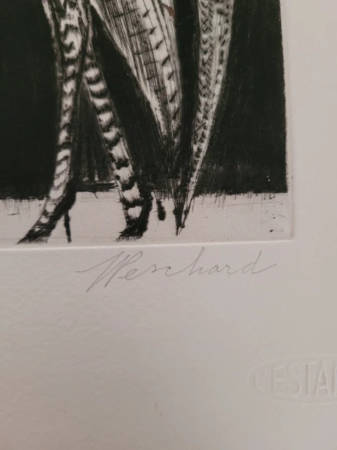 Lithographie signée et numérotée signature à identifier 85/100 "Mlle C" 3