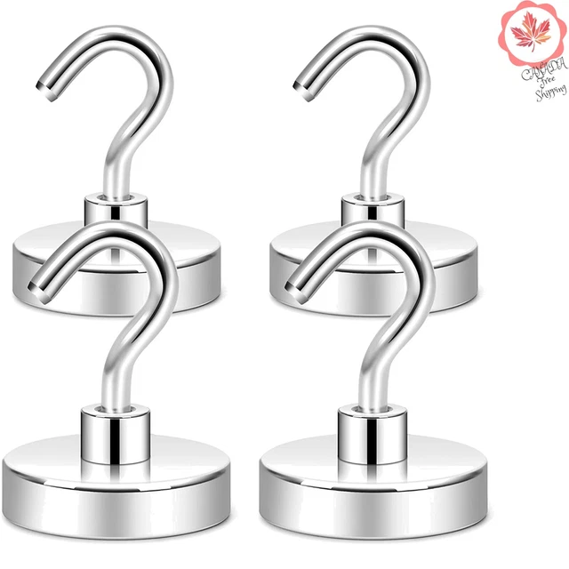 Super Strong Magnetic Hooks - Rust-Resistant - 4pcs - Multi-Functional Organizer