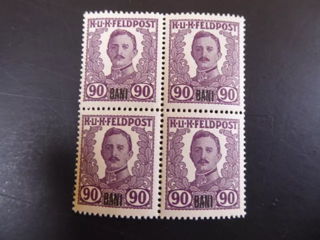 Österreich Feldpost in Rumänien, 90 B im Viererblock, **/MNH, Mi.Nr.XIII, ME 800