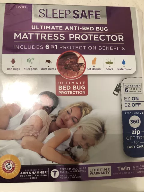 Sleep Safe Ultimate Anti-Bed Bug Mattress Protector White Twin Size