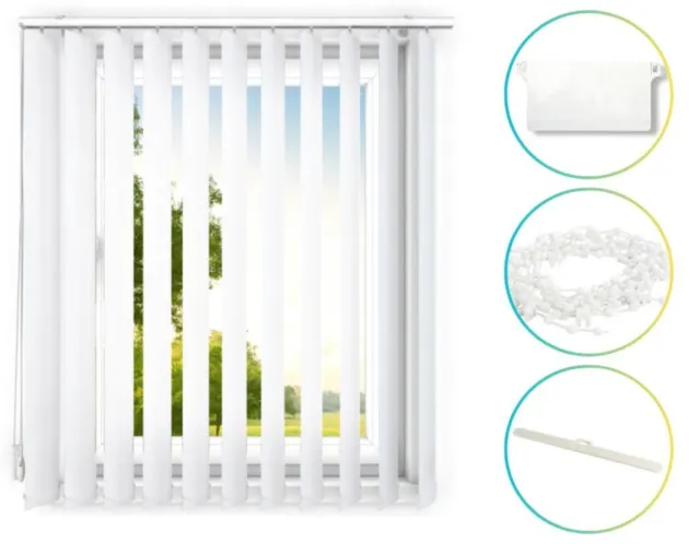 Vertical Blind Replacement - 1 Slat weight hanger and bottom chain - 127mm White