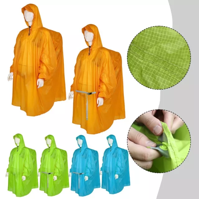 Poncho ajustador de cordón de ala impermeable para adultos recubierto de silicona