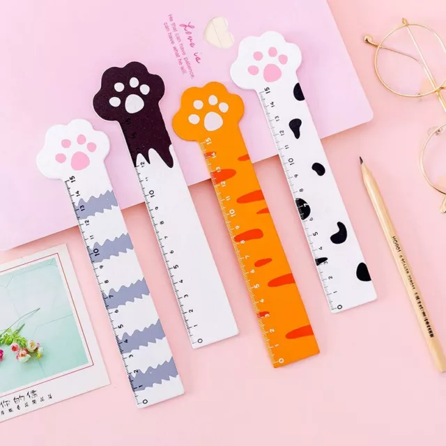 Creative Cat Paws ruler cute cartoon kitty school craft pocket measuring tool