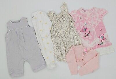 Baby Girls Bundle 5 Set Ages 0-6 Months Monsoon Jojo Maman Etc Dress Romper