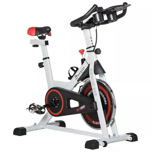 HOMCOM 8kg Flywheel Exercise Bike w/ Adjustable Height/Resistance & LCD Monitor