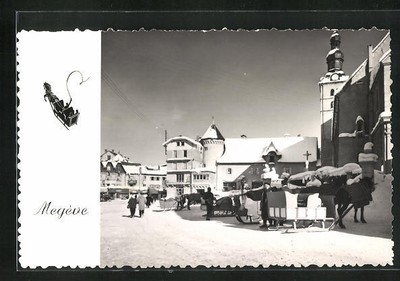 CPA/DEP 74/MEGEVE PLACE DE EGLISE 