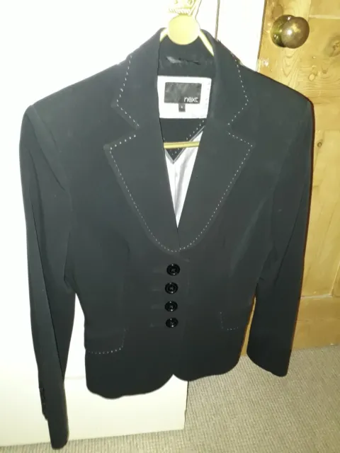 Ladies Black Tailored Jacket Next Size 8