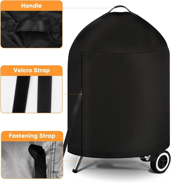 Heavy Duty Waterproof 22 Inch Charcoal Kettle Grill Cover for Weber Char Broil