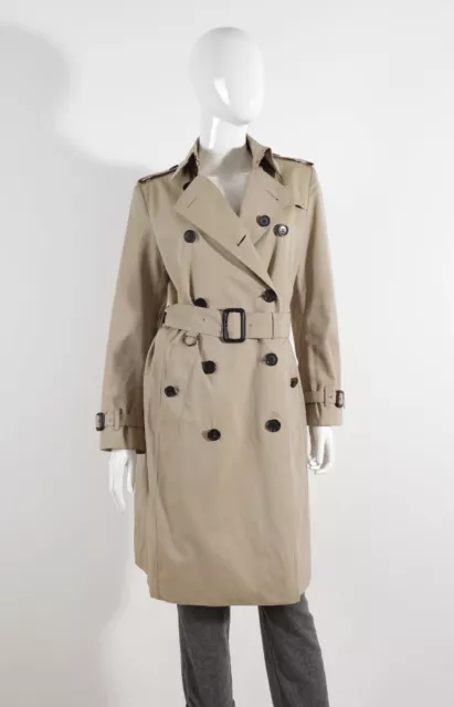 Women's Burberry London Cotton Beige Belted Trench Coat Size US6 UK8 175/84A