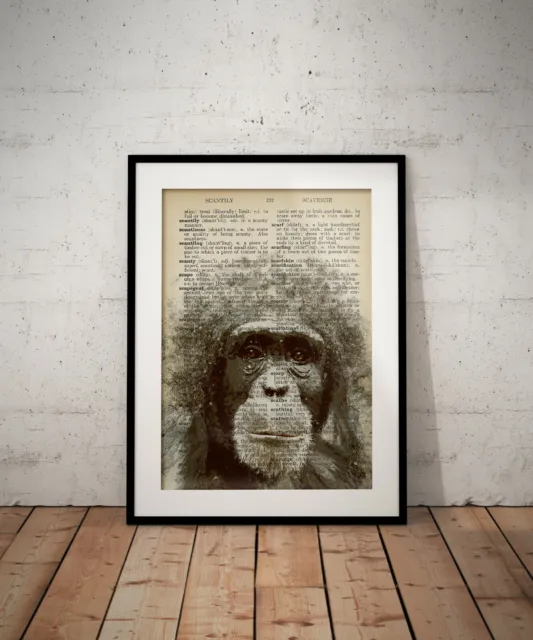 Monkey poster, gift, gifts, print, poster, prints, posters, watercolour, wallart