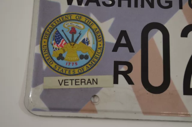 Washington State US Army Veteran License Plate Expired Pair AR 02445 2017 2