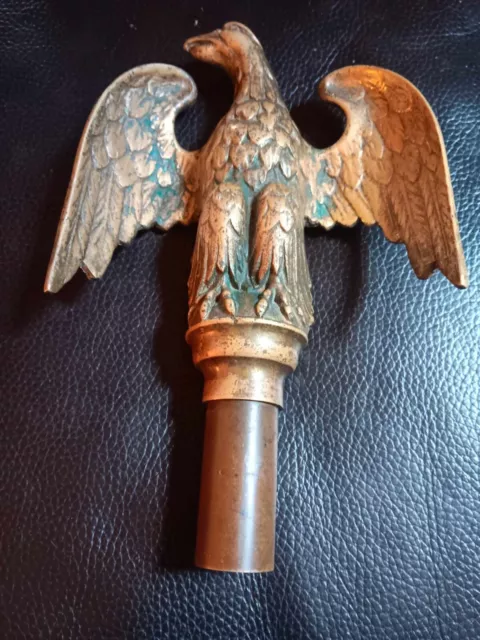 Antique Bronze/Brass Eagle Architectural Finial Flag Pole Topper.Great Gift Idea
