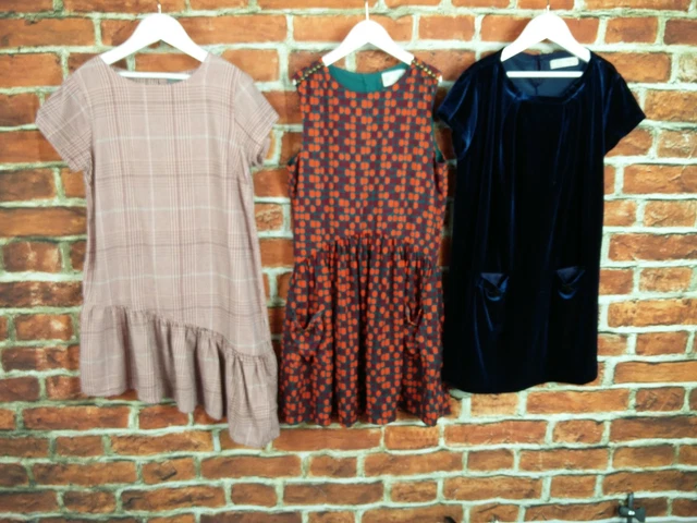 Girl Bundle Age 11-12 Years Next M&S Zara Dress Party Blue Velvet Dogtooth 152Cm