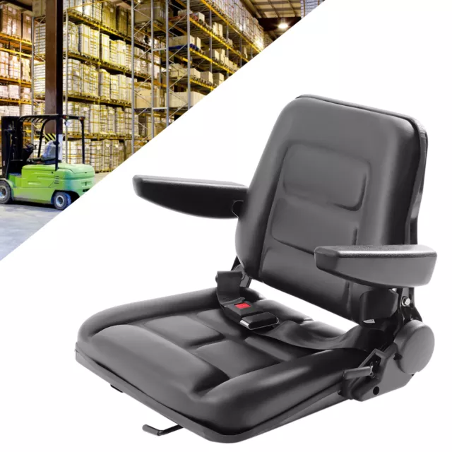 Universal Tractor Seat Suspension w/Armrest For Dumper Forklift Mower Digger