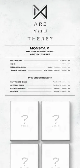 MONSTA X [TAKE.1 ARE YOU THERE?] 2nd Album RANDOM CD+FotoBuch+2p Karte 2