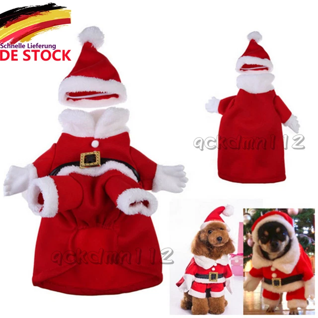 Haustier Hund Weihnachten Hundebekleidung Kapuzenpullover Kostüm Mantel Jacke DE