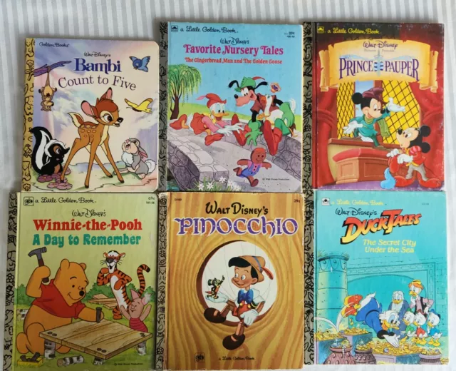 Golden Book Disney Pinocchio  POOH DuckTales Nursery Bambi ~ U PICK