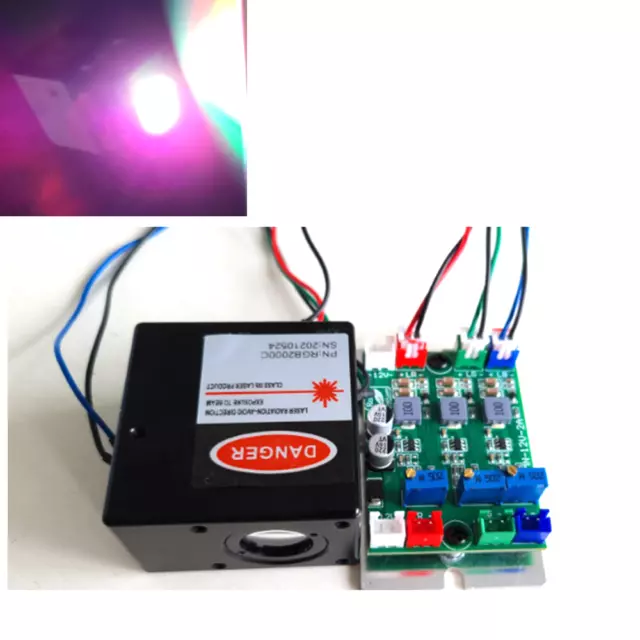 RGB 2W  White Red/Green/Blue Color laser stage light TTL+Analog 2000mw