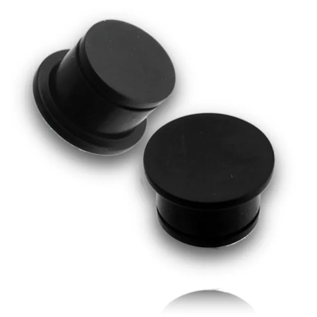 Pair Concave Single Flare Ebony Wood Plugs Tunnel Gauges Gauge Organic Plug 3