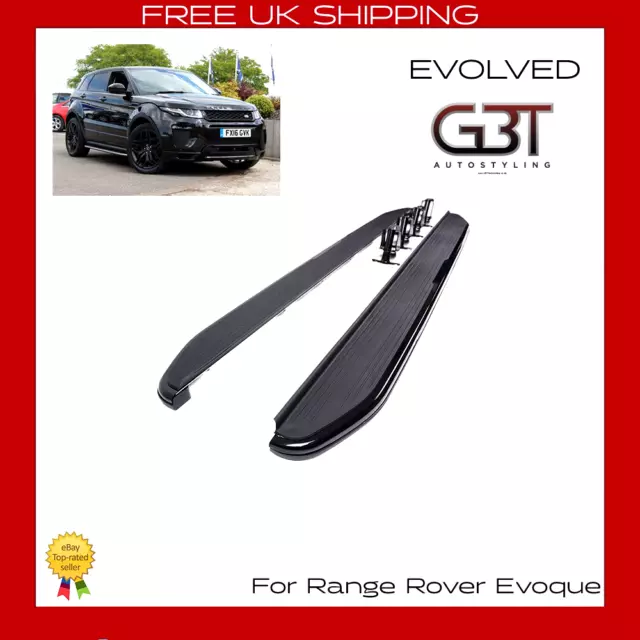 For Range Rover Evoque L538 Dynamic Style Satin Black Side Step Running Boards