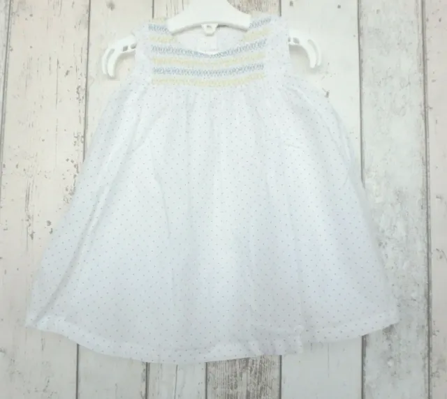 Cute Baby Girl Spotted & Smocked Dress - M&S (3 - 6 months)