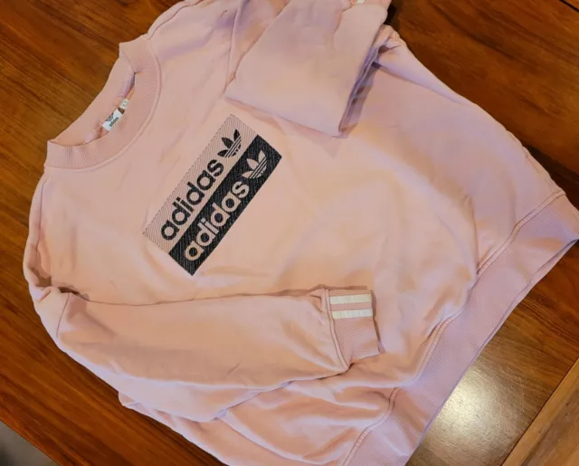 Adidas Originals Women's Crewneck Sweatshirt  Long Sleeve, size L - Pink Spirit