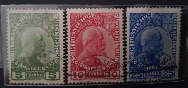 Lichtenstein Briefmarken Michel Nr. 1/3 Gestempelt