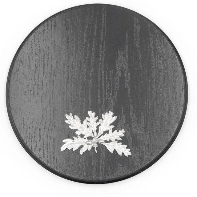 Placa de Jabalí Redondo Oscuro Af 21cm Con Hoja Roble 6-blättrig Tablero Keiler