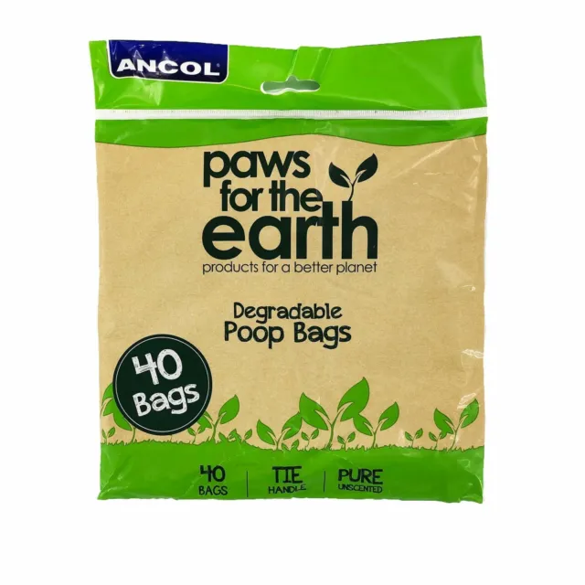 Ancol Dog Puppy Biodegradable Tie Handle Poop Scoop Poo Waste Bags 40 80 120 160