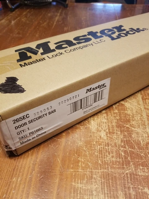 Master Lock 265EC Door Security Bar - Adjustable 27-1/2" to 42" - New Sealed