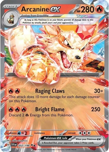 Arcanine ex - 032/198 - Double Rare - Scarlet & Violet - Pokemon - NM/M