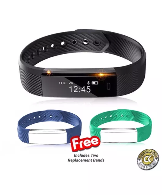 Smartphone Fitness&Calorie Tracker Wristband, Watch-Clock/ Water Resistant