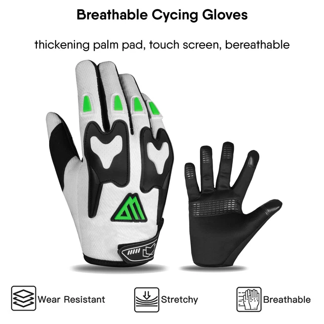 Cycling Gloves Full Finger Mountain Bike Bicycle BMX MTB Riding Touchscren Mitts