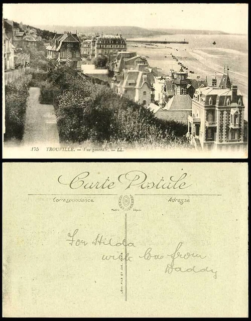 Frankreich Trouville, Vue Generale allgemeine Ansicht Strand Pier Meer alte Postkarte L.L. 175