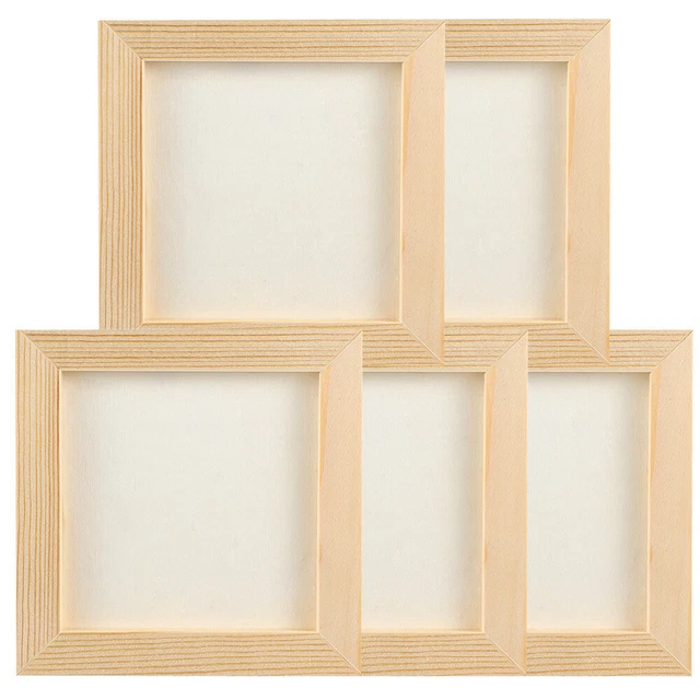 5 Pcs Wood Clay Picture Frame Photo Child Wooden Craft Frames Blank