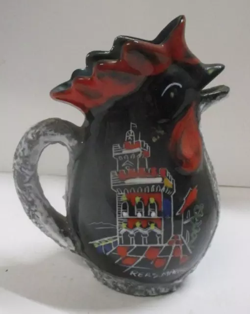 Fratelli Meloni Fat Lava Glaze Hand Painted 8" Rooster Pitcher