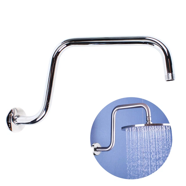 WALLMOUNTED SHOWER HEAD Extension Arm S Shaped Gooseneck Shower