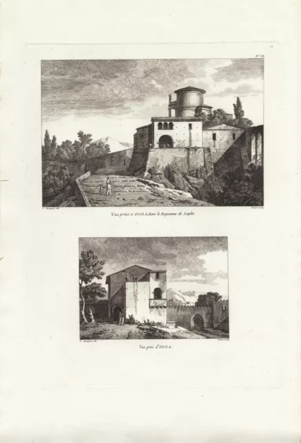 ISOLA DEL LIRI  , di Bourgeois ,  incisione su rame, 1804