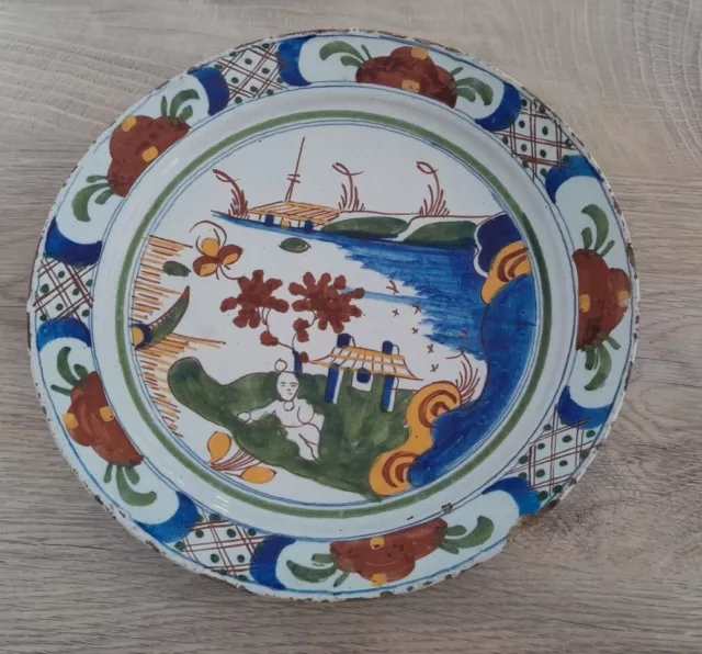 Ancienne assiette motif asiatique Delft??Chine Plate old collection Déco