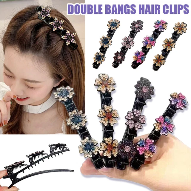 Pinces à cheveux tressées étoile neige Double couche Bangs Hairpin |