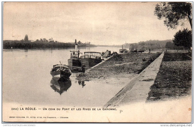 33 LA REOLE - un coin du port et les rives de la Garonne