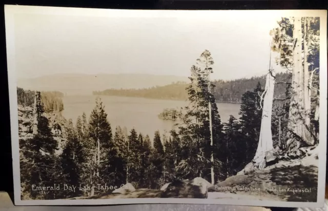 EMERALD BAY, LAKE TAHOE, CALIFORNIA, Photo Post Card 1920s El Dorado County