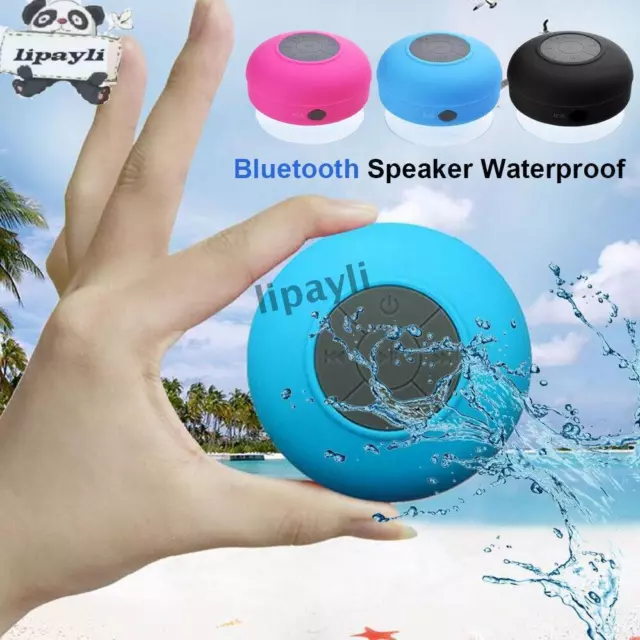 LED Waterproof Wireless Bluetooth Speaker Mic Music Handsfree Shower Bathroom