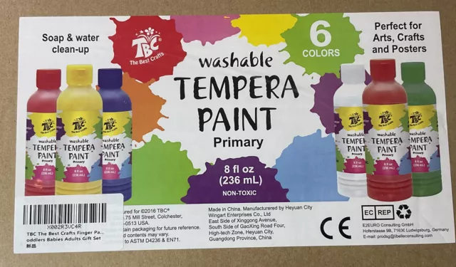 Juego de pintura al temple lavable TBC The Best Crafts de 6,8 onzas líquidas