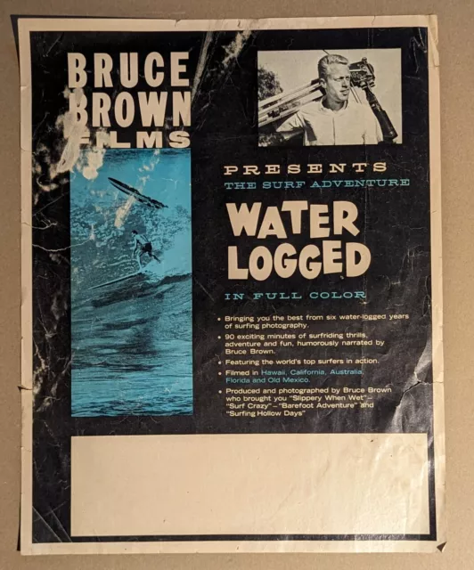 "Waterlogged" Bruce Bown surf movie poster