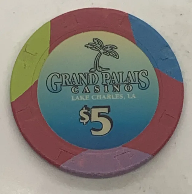 Grand Palais Casino $5 Gaming Chip - Lake Charles Louisiana LA H&C