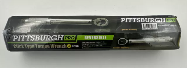 1/4"  Drive Torque Wrench Click Type Ratcheting Pittsburgh Pro SEALED