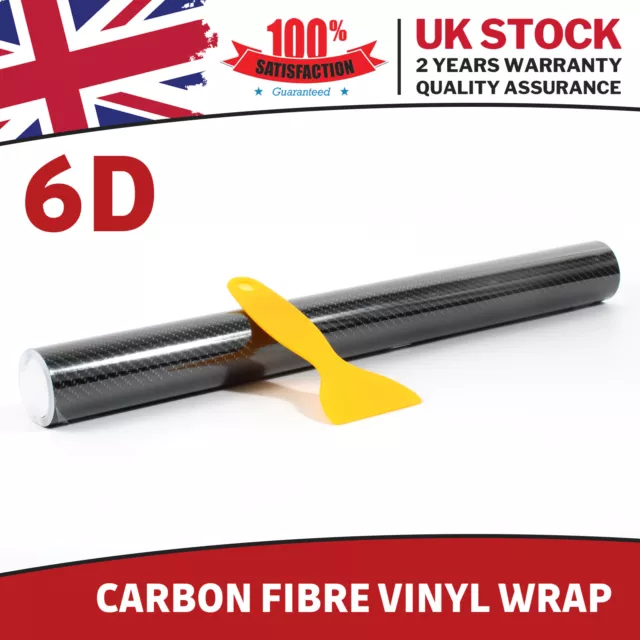 Vinyl Wrap 6D Carbon Fibre Car Film Sticker Air Bubble Free Black 40*152cm UK