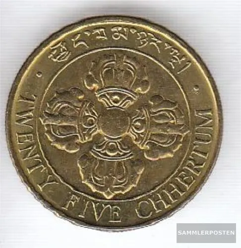 bhoutan 47a 1979 Stgl./unzirkuliert acier, Alu-bronze plattiert 1979 25 Chhertum