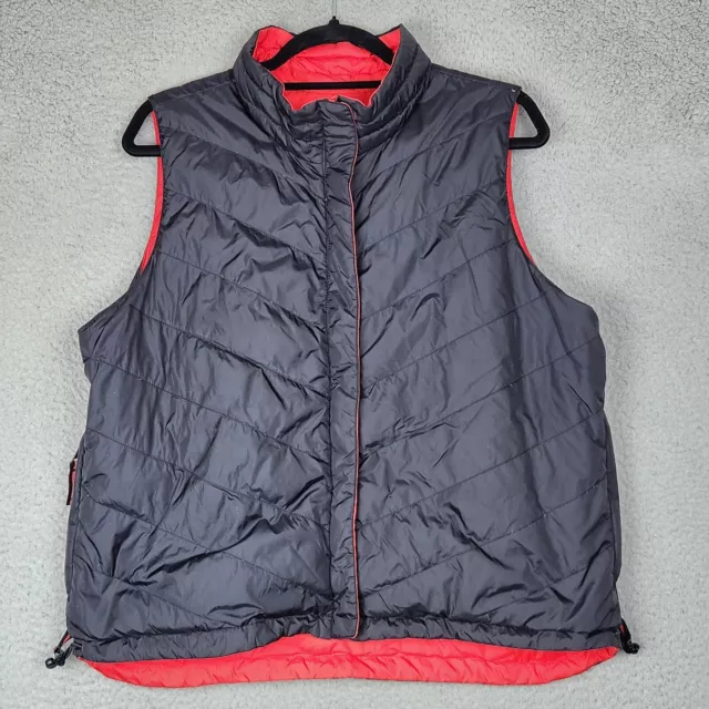 COLDWATER CREEK Puffer Vest Womens Large Quilted Reversible Goose Down Full Zip